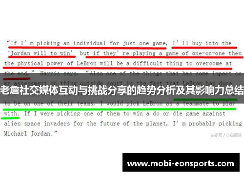 老詹社交媒体互动与挑战分享的趋势分析及其影响力总结